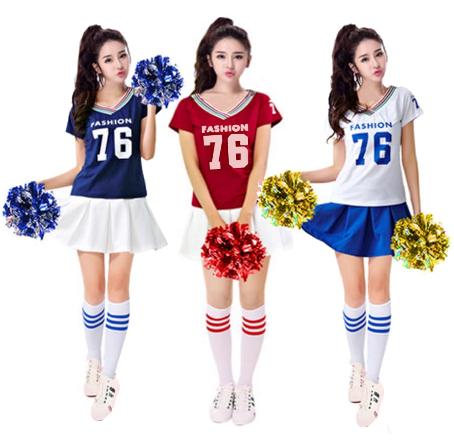 Amazon.co.jp: [ウニヤ] チアガール レディース コスプレ衣装 ポンポン